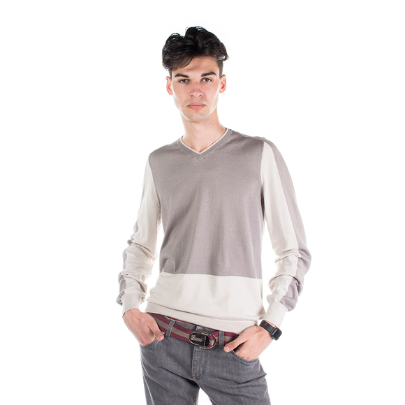 Z ZEGNA BEIGE & WHITE SWEATERMENS SIZE XL